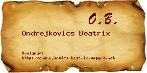 Ondrejkovics Beatrix névjegykártya